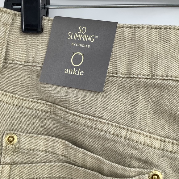 Chico’s So Slimming Ankle Crop Jeans New Khaki Chico’s Size 0 / NWT - Picture 7 of 7